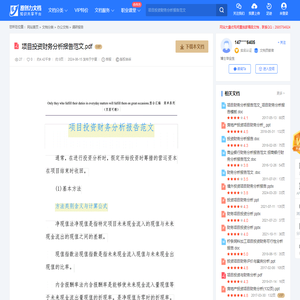 项目投资财务分析报告范文.pdf-原创力文档